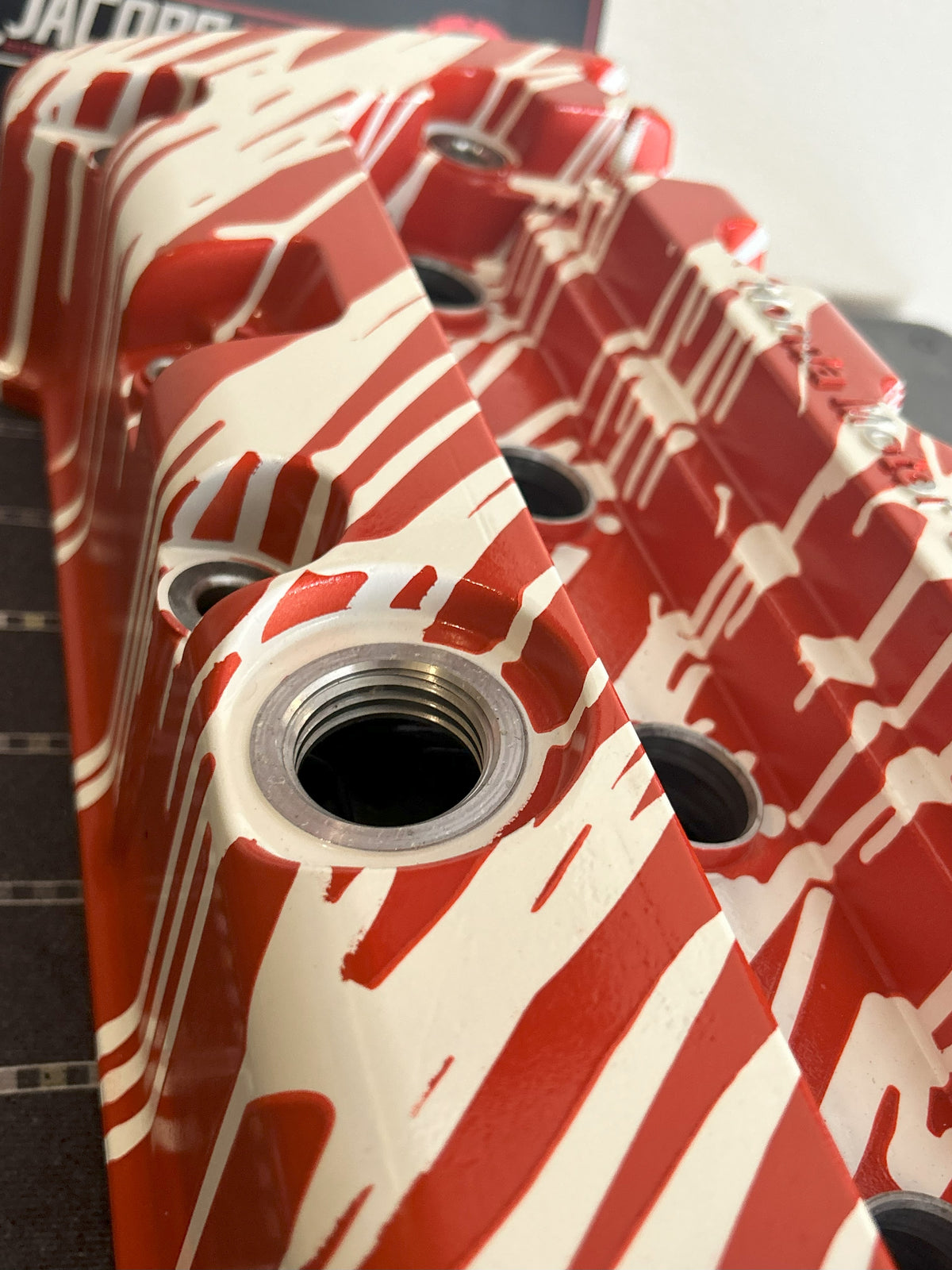 K20/K24 Custom Painted Valve Cover - Red/White