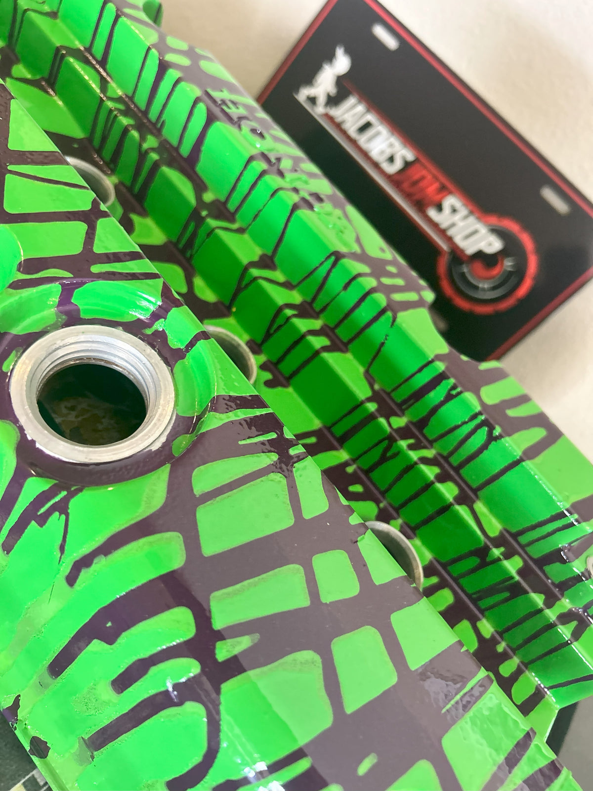 K20/K24 Custom Painted Valve Cover - Green/Purple