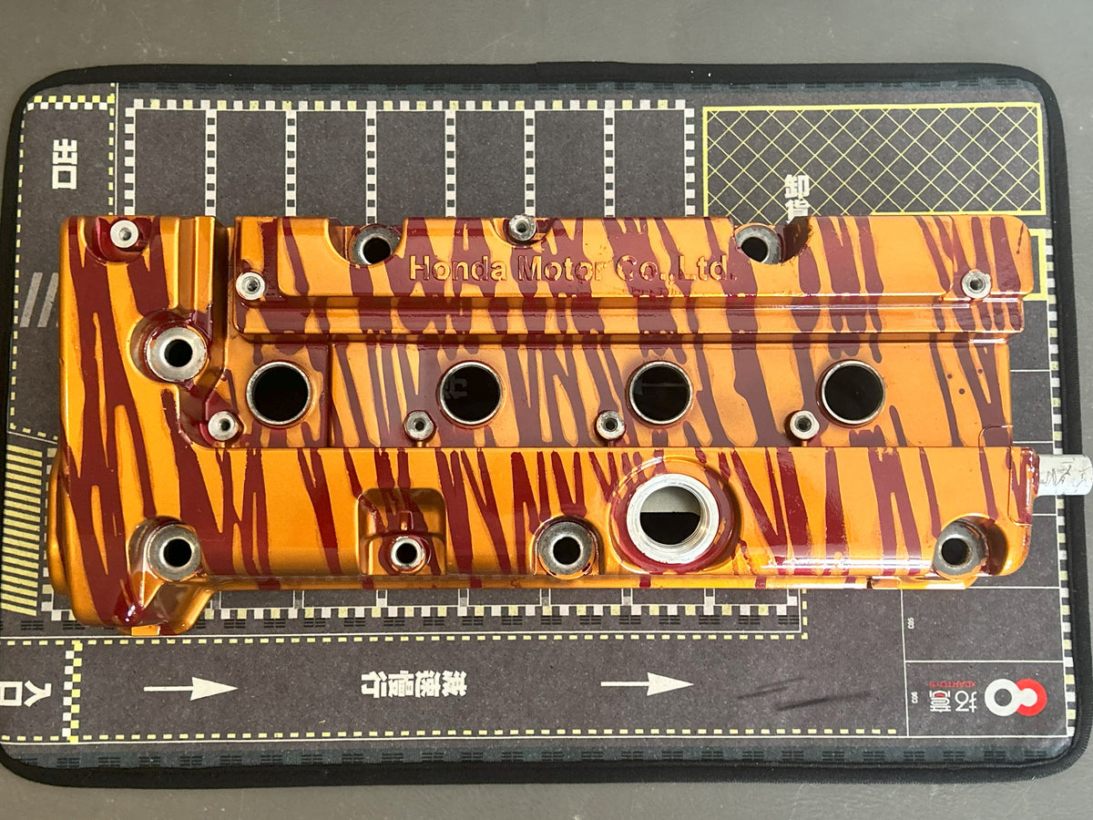 K20/K24 Custom Painted Valve Cover - Gold/Blood Red