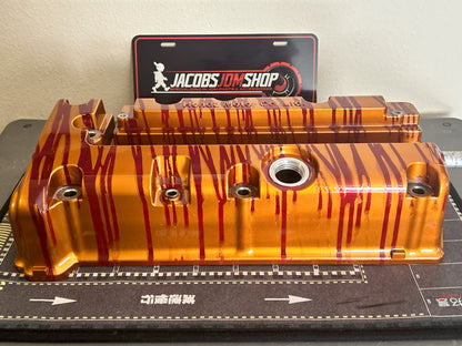 K20/K24 Custom Painted Valve Cover - Gold/Blood Red