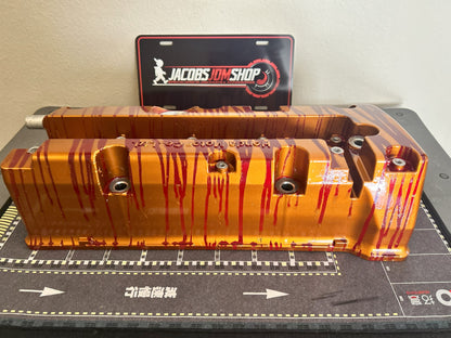 K20/K24 Custom Painted Valve Cover - Gold/Blood Red