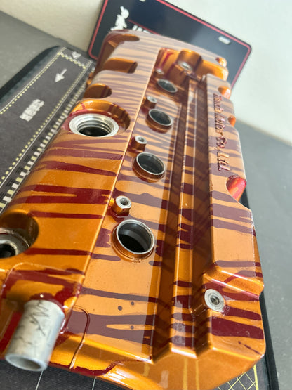 K20/K24 Custom Painted Valve Cover - Gold/Blood Red