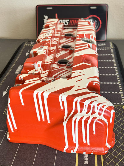 K20/K24 Custom Painted Valve Cover - Red/White