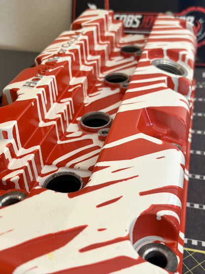 K20/K24 Custom Painted Valve Cover - Red/White