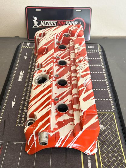 K20/K24 Custom Painted Valve Cover - Red/White