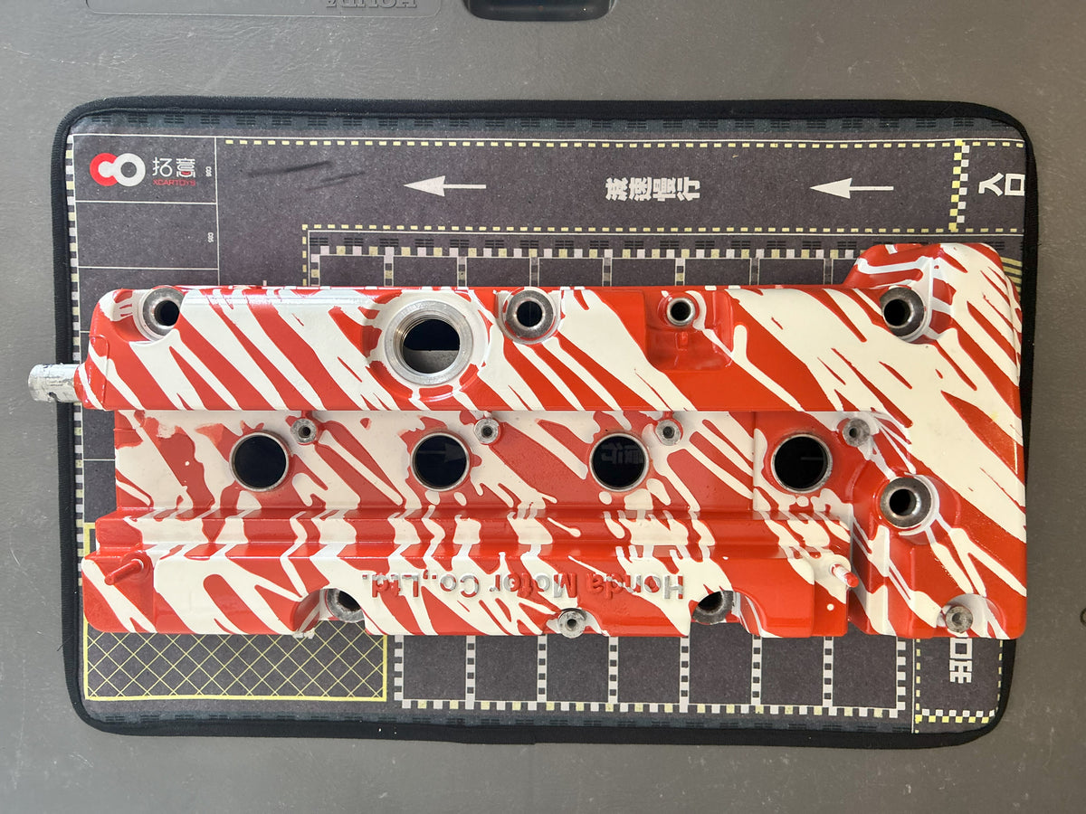 K20/K24 Custom Painted Valve Cover - Red/White