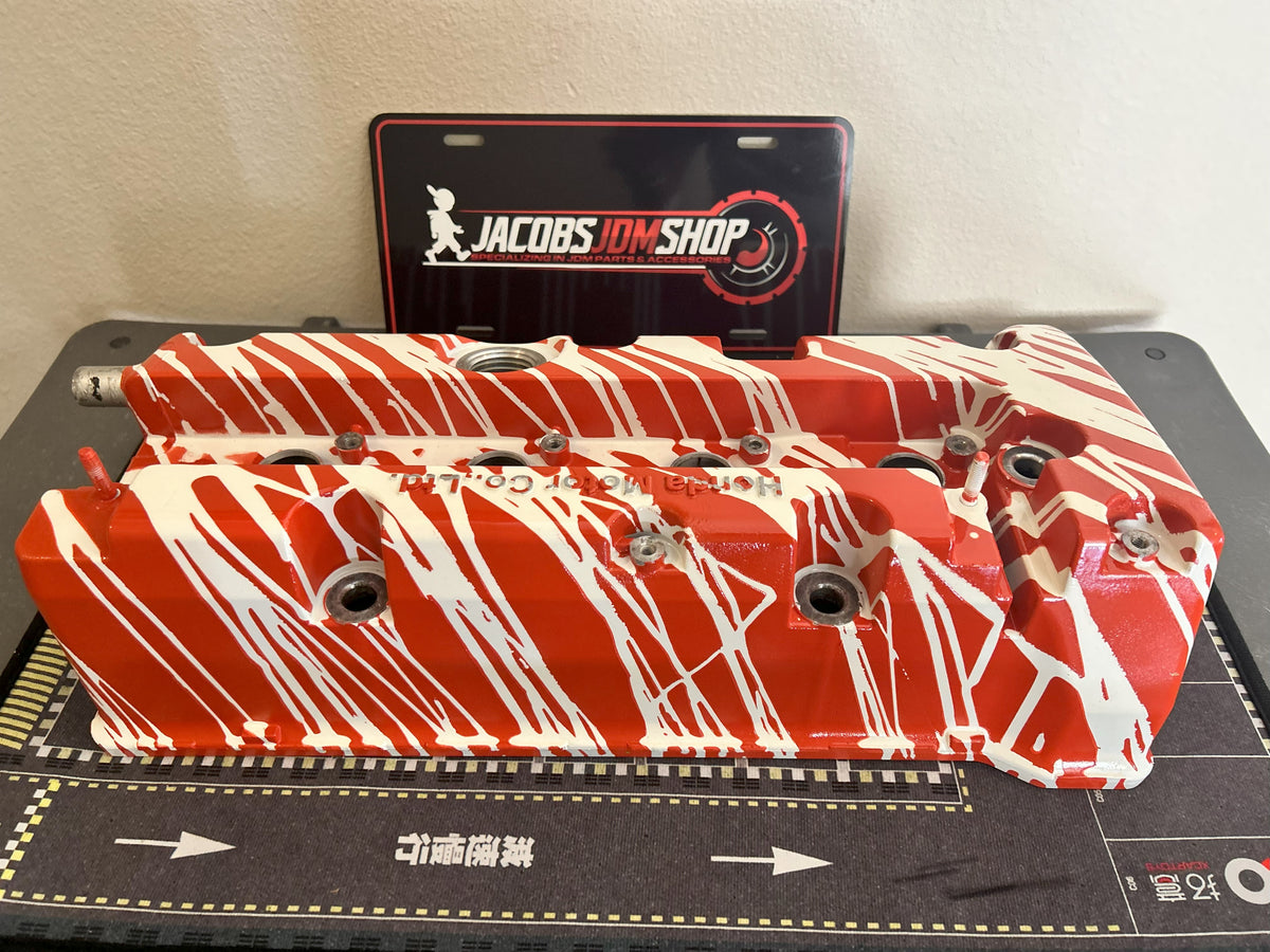 K20/K24 Custom Painted Valve Cover - Red/White