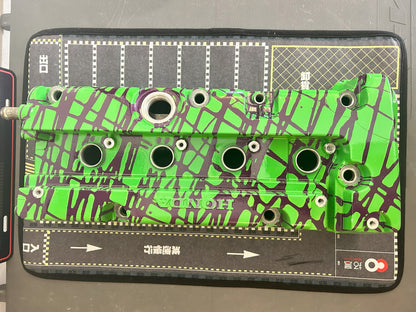K20/K24 Custom Painted Valve Cover - Green/Purple