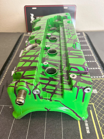 K20/K24 Custom Painted Valve Cover - Green/Purple
