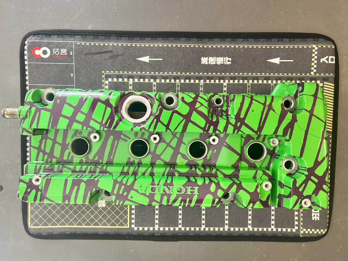 K20/K24 Custom Painted Valve Cover - Green/Purple