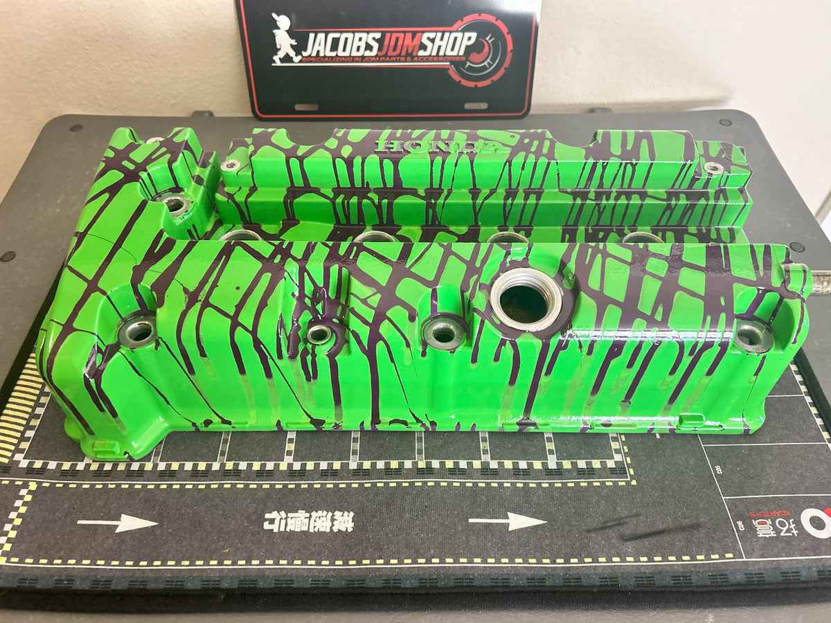 K20/K24 Custom Painted Valve Cover - Green/Purple