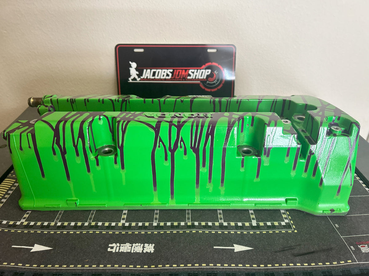 K20/K24 Custom Painted Valve Cover - Green/Purple