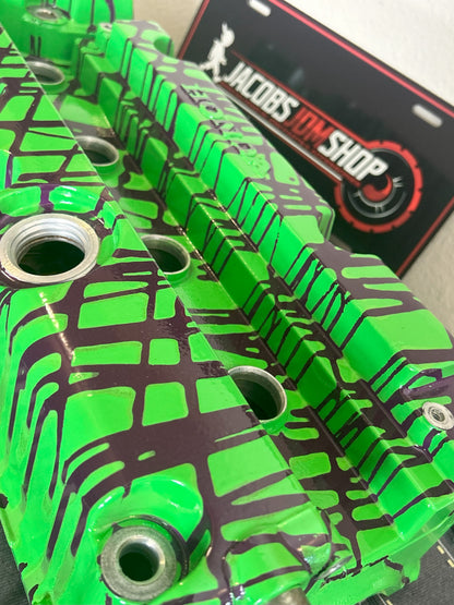 K20/K24 Custom Painted Valve Cover - Green/Purple