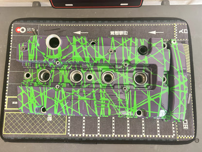 H22 Custom Painted Valve Cover - Green/Purple