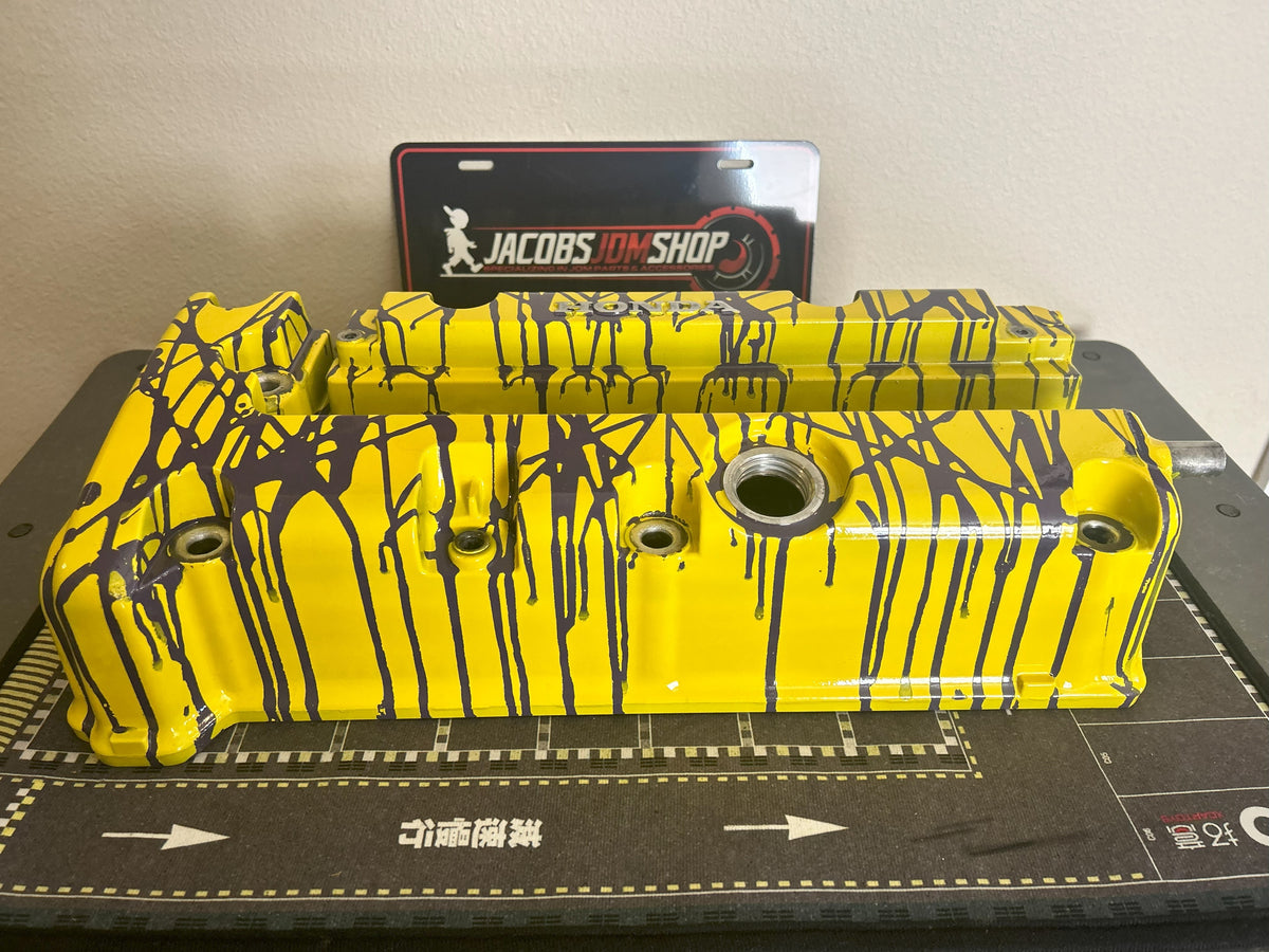 K20/K24 Custom Painted Valve Cover - Yellow/Purple