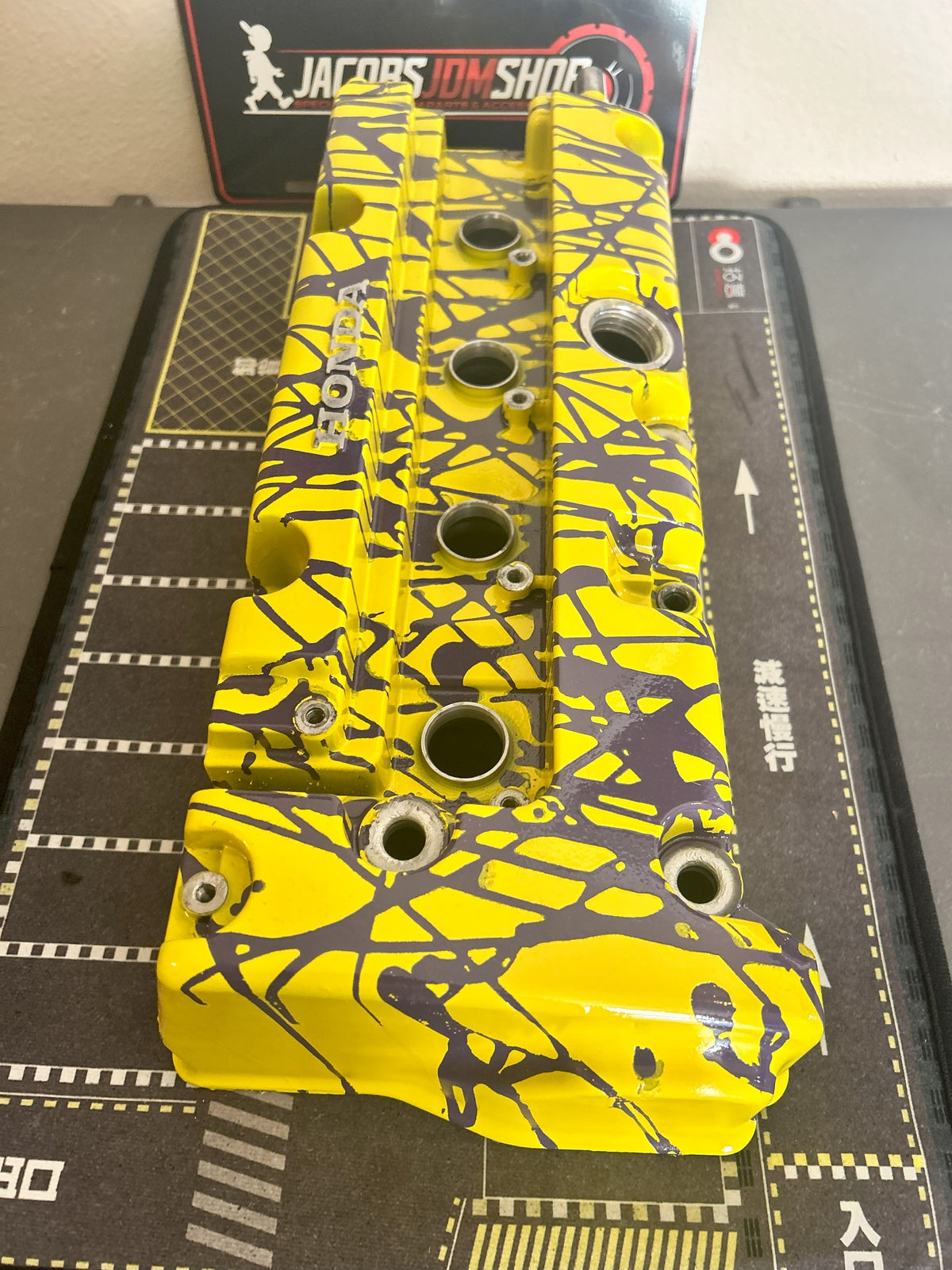 K20/K24 Custom Painted Valve Cover - Yellow/Purple
