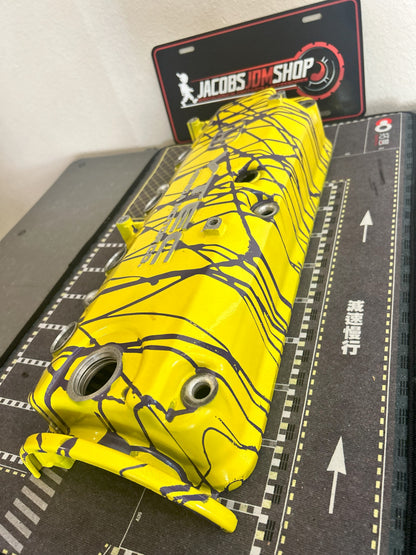 F22 Custom Painted Valve Cover - Yellow/Purple