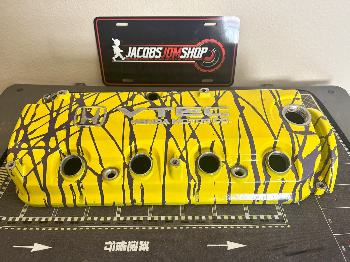 F22 Custom Painted Valve Cover - Yellow/Purple