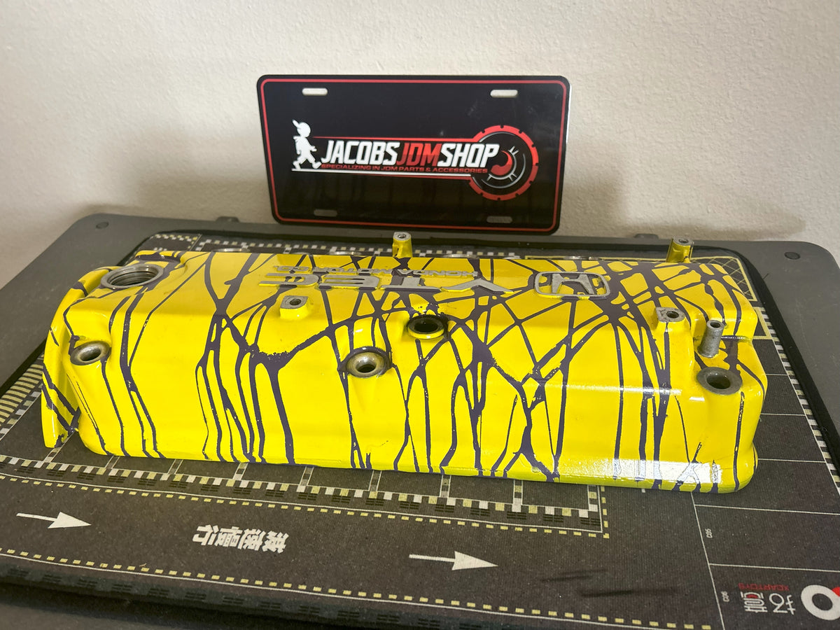 F22 Custom Painted Valve Cover - Yellow/Purple