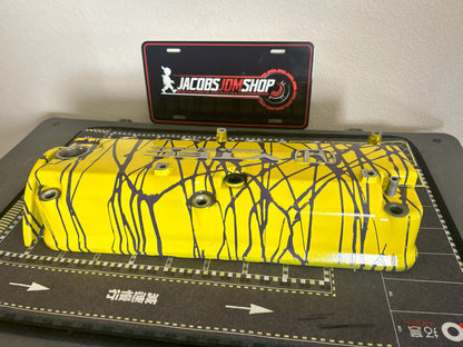 F22 Custom Painted Valve Cover - Yellow/Purple