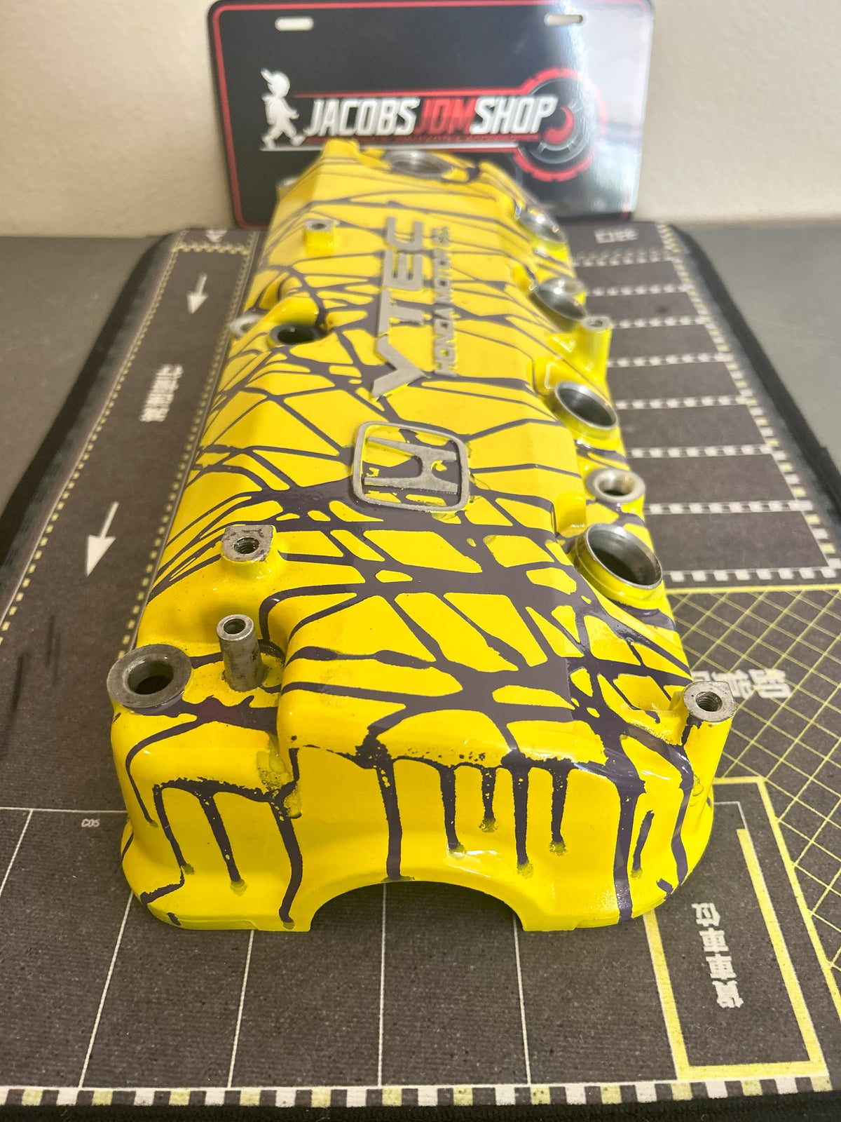 F22 Custom Painted Valve Cover - Yellow/Purple