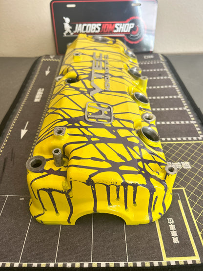 F22 Custom Painted Valve Cover - Yellow/Purple