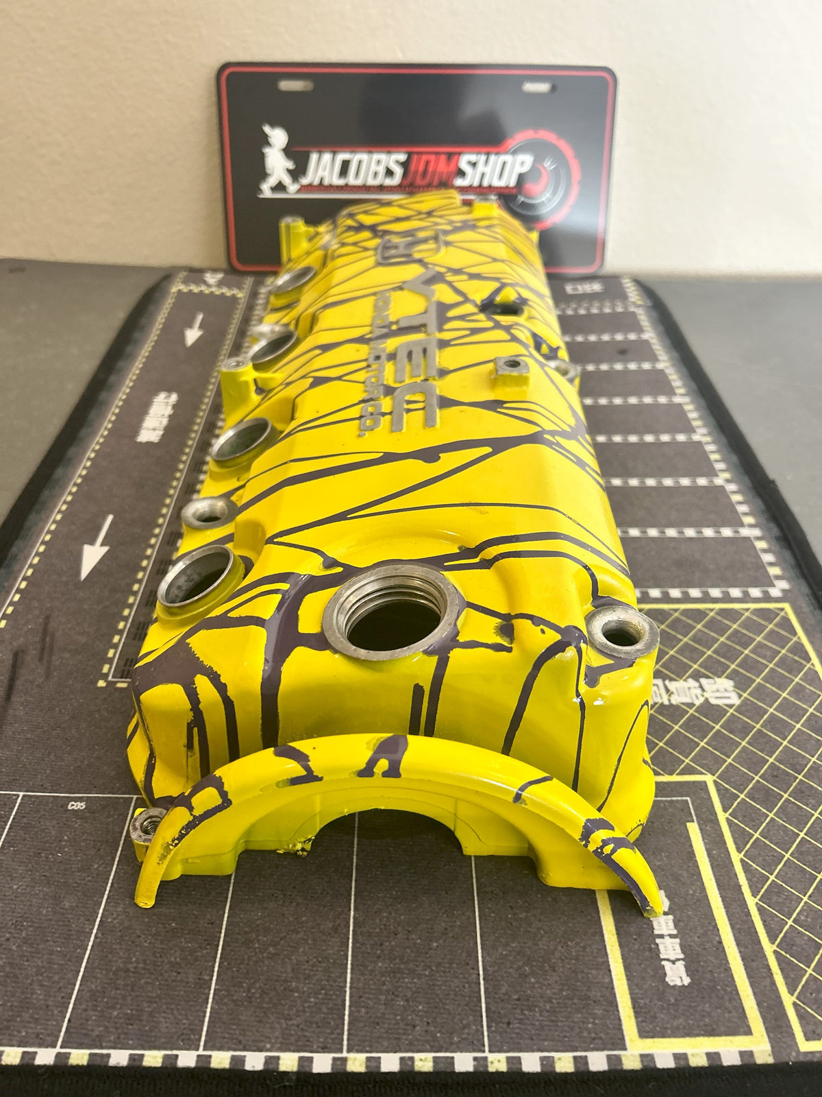 F22 Custom Painted Valve Cover - Yellow/Purple