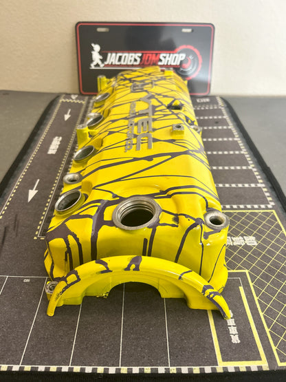 F22 Custom Painted Valve Cover - Yellow/Purple