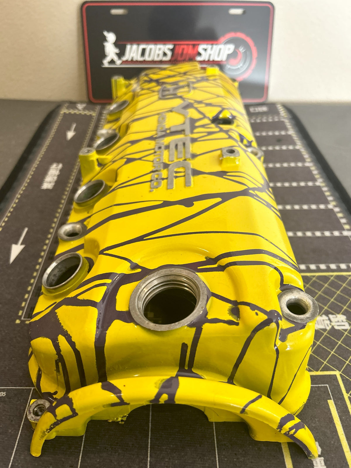 F22 Custom Painted Valve Cover - Yellow/Purple