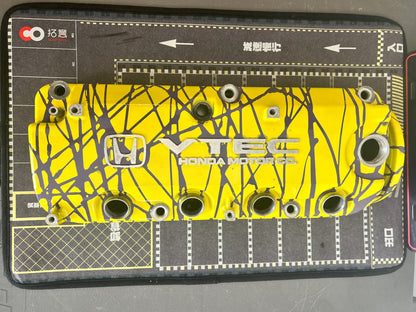 F22 Custom Painted Valve Cover - Yellow/Purple