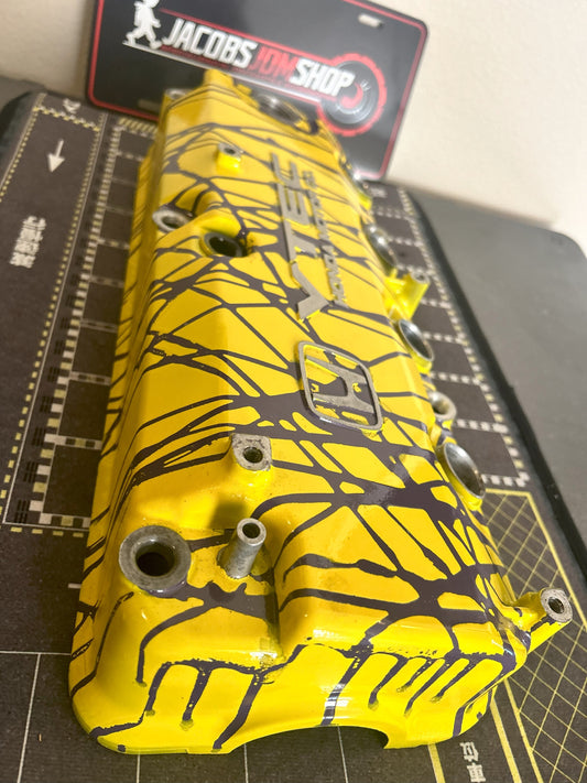 F22 Custom Painted Valve Cover - Yellow/Purple