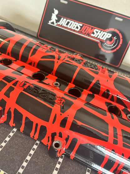 90-93 Miata 1.6L Custom Painted Valve Cover - Red/Black