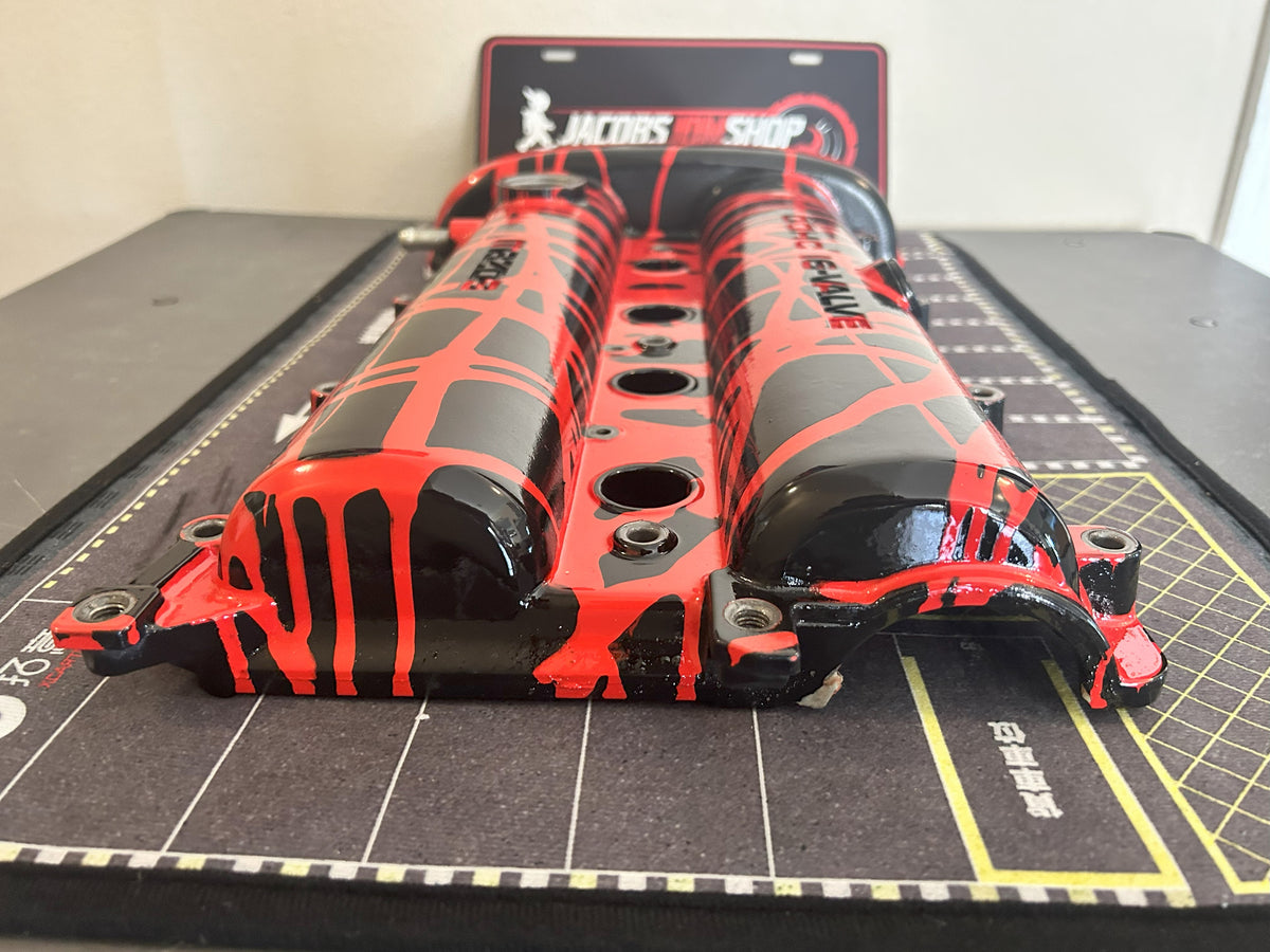 90-93 Miata 1.6L Custom Painted Valve Cover - Red/Black