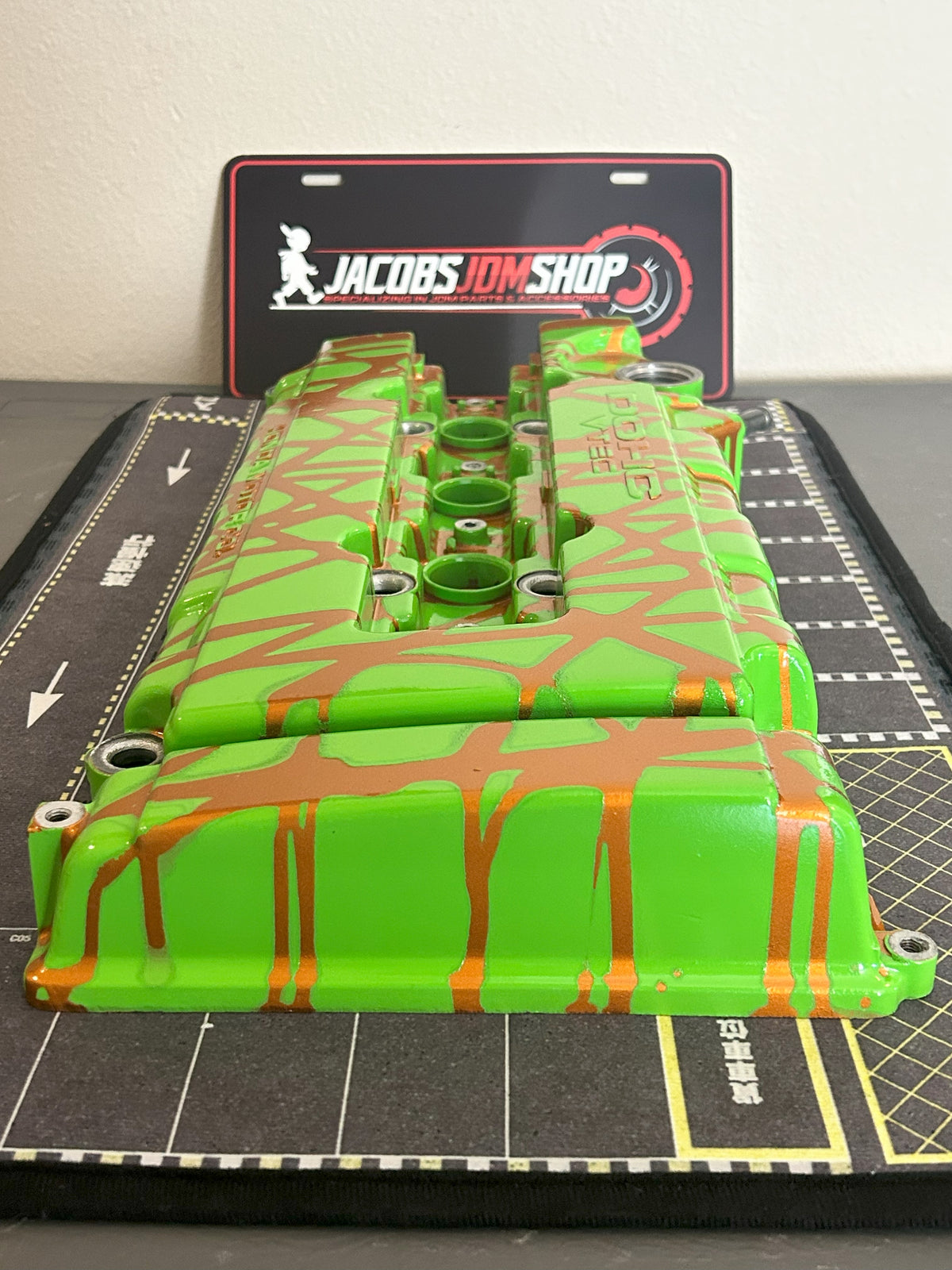 B16/B18 VTEC - Custom Painted Valve Cover - Gold/Green