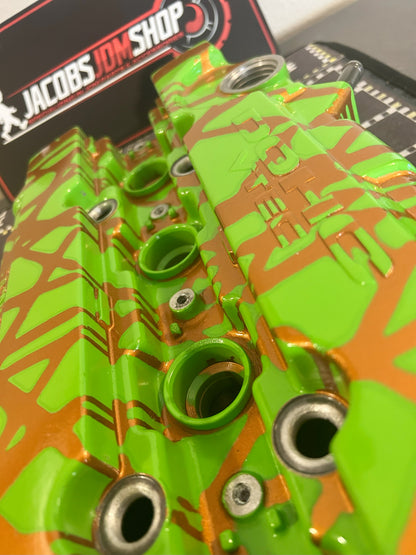 B16/B18 VTEC - Custom Painted Valve Cover - Gold/Green