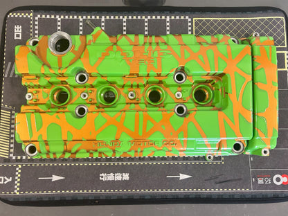 B16/B18 VTEC - Custom Painted Valve Cover - Gold/Green