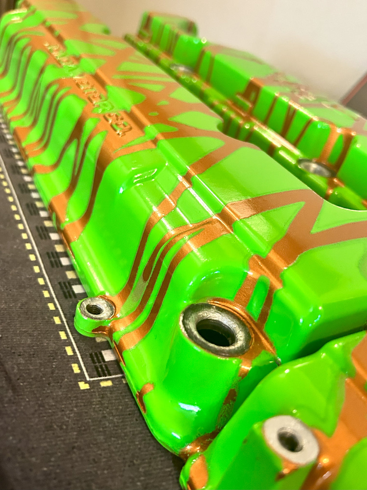 B16/B18 VTEC - Custom Painted Valve Cover - Gold/Green