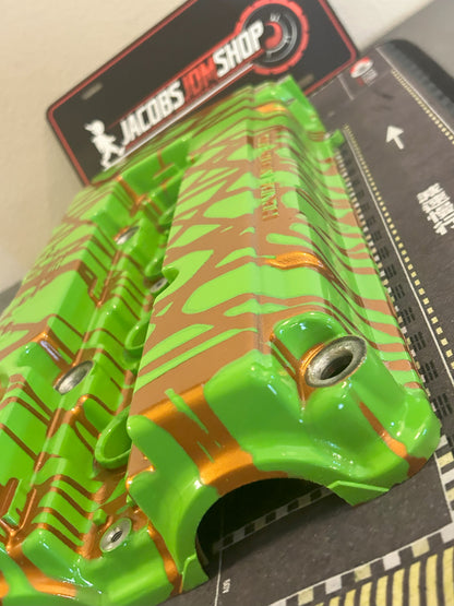 B16/B18 VTEC - Custom Painted Valve Cover - Gold/Green